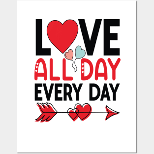 LOVE ALL DAY EVERY DAY Valentine's Day 2024 Posters and Art